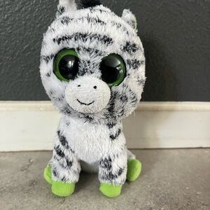 Ty Zig-Zag Zebra Plush with Bright Yellow Details